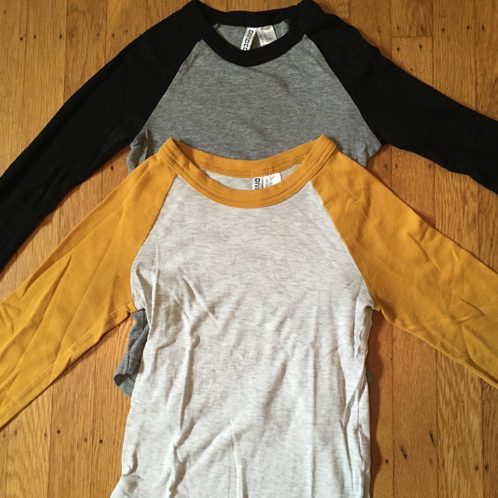 2 XS Divided baseball tees